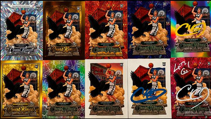 The 10 different varieties fans can expect to find when purchasing one of the Court Kings Lucas Scott cards The 10 different varieties fans can expect to find when purchasing one of the Court Kings Lucas Scott cards