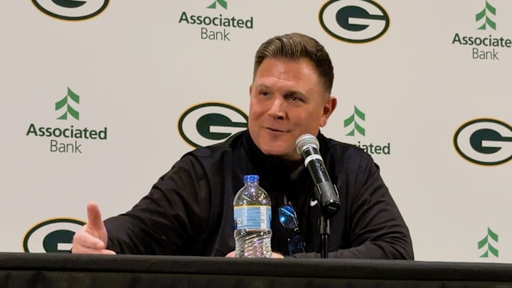 Green Bay Packers GM Brian Gutekunst holds his season-ending news conference on Feb. 4.