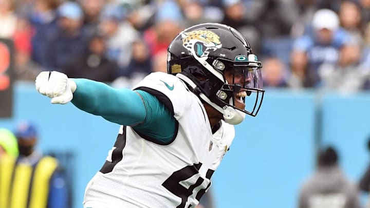 Dec 11, 2022; Nashville, Tennessee, USA; Jacksonville Jaguars defensive end Arden Key (49). 