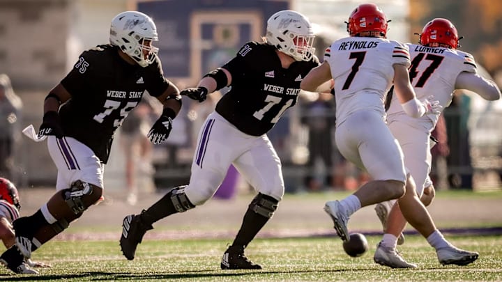 Weber State offensive lineman Gavin Ortega