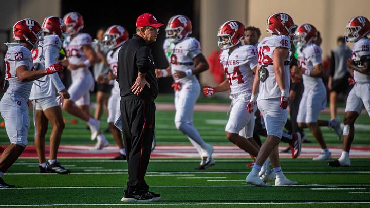 Indiana Head Coach Curt Cignetti during spring practice at Memorial Stadium on Tuesday, March 31, 2026.