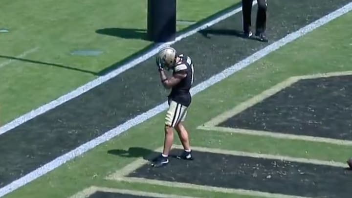 Purdue's Michael Jackson III hit the perfect celebration after scoring a touchdown against Ball State