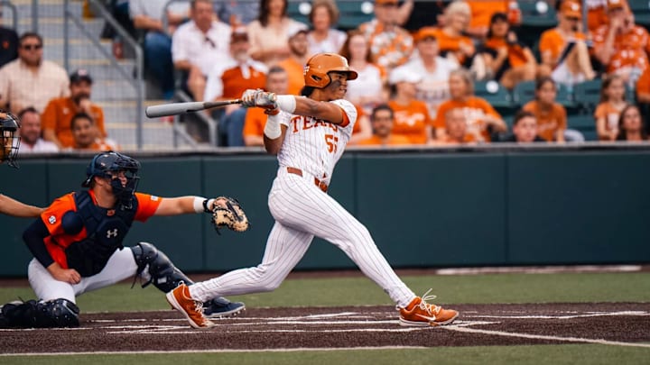Texas Longhorns outfielder Jonah Williams at the plate