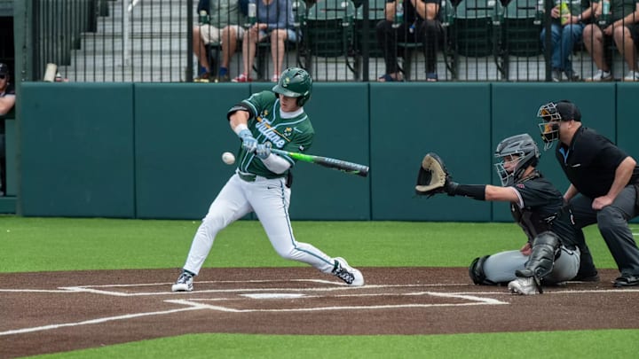 Tulane baseball at bat