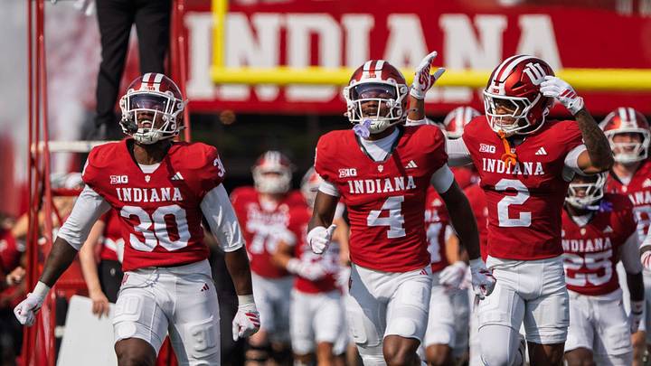 The Hoosiers take the field during the Indiana versus Western Kentucky football game at Memorial Stadium on Saturday, Sept. 19, 2026. The Hoosiers take the field during the Indiana versus Western Kentucky football game at Memorial Stadium on Saturday, Sept. 19, 2026.