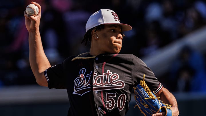 Mississippi State sophomore pitcher Jurrangelo Cijntje Mississippi State sophomore pitcher Jurrangelo Cijntje