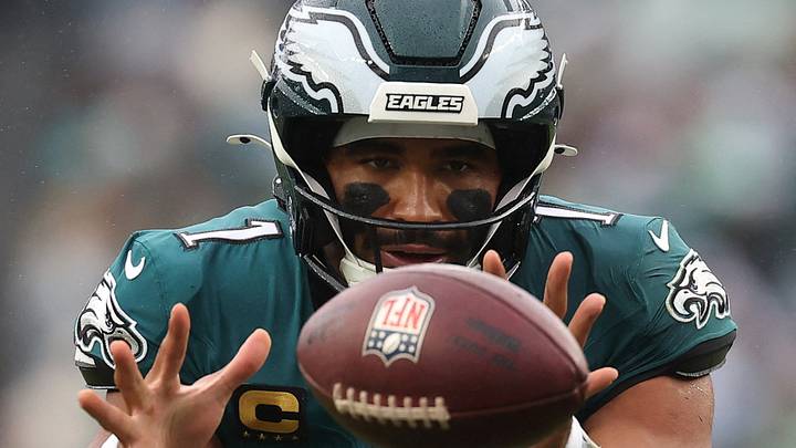 Oct 4, 2026; Philadelphia, Pennsylvania, USA; Philadelphia Eagles quarterback Jalen Hurts (1) snaps the ball against the Los Angeles Rams during the second half at Lincoln Financial Field. Oct 4, 2026; Philadelphia, Pennsylvania, USA; Philadelphia Eagles quarterback Jalen Hurts (1) snaps the ball against the Los Angeles Rams during the second half at Lincoln Financial Field.