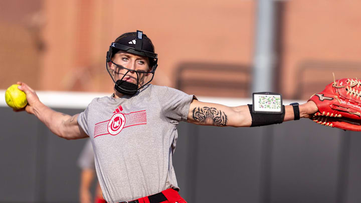Nebraska pitcher Jordy Bahl delivers a pitch during a game in the Scarlet & Cream scrimmage series on Oct. 9, 2024.