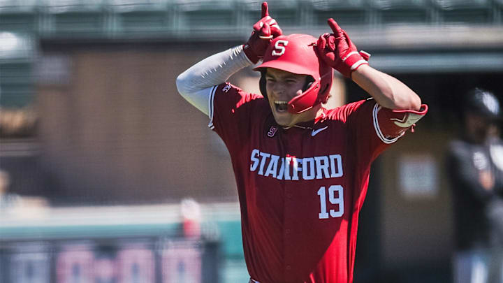 Teddy Tokheim of Stanford celebrates