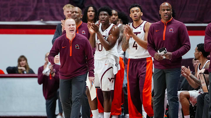 David Moats and the bench celebrate