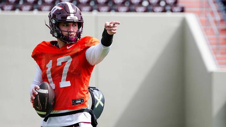 Ethan Grunkemeyer is the favorite to be the starting quarterback for Virginia Tech Ethan Grunkemeyer is the favorite to be the starting quarterback for Virginia Tech