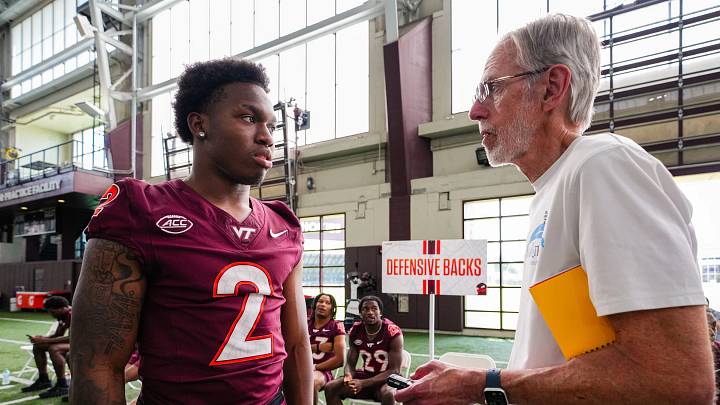 BLACKSBURG, Va. — Virginia Tech cornerback Jaquez White speaking to media during Virginia Tech's 2026 Media Day. BLACKSBURG, Va. — Virginia Tech cornerback Jaquez White speaking to media during Virginia Tech's 2026 Media Day.