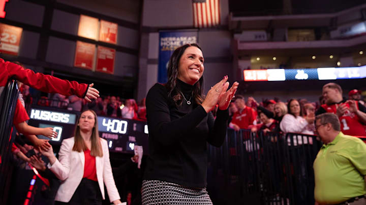 Nebraska women's basketball coach Amy Williams enters Pinnacle Bank Arena for a game against Creighton. Nebraska women's basketball coach Amy Williams enters Pinnacle Bank Arena for a game against Creighton.