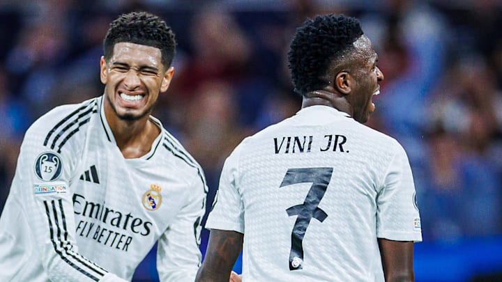 Jude Bellingham (left) and Vinícius Júnior (right) did not attend the 2024 Ballon d'Or ceremony.
