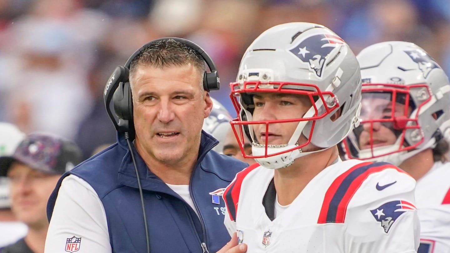 ‘He Was the Heartbeat’: Drake Maye Chokes Up About Mike Vrabel After Super Bowl Loss