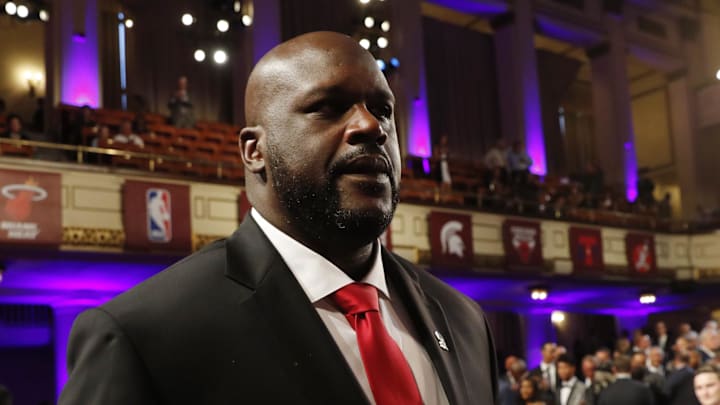 Sep 09, 2016; Springfield, MA, USA; Shaquille O Neal arrives at the Springfield Symphony Hall before the 2016 Naismith Memorial Basketball Hall of Fame Enshrinement Ceremony. Mandatory Credit: David Butler II-Imagn Images Sep 09, 2016; Springfield, MA, USA; Shaquille O Neal arrives at the Springfield Symphony Hall before the 2016 Naismith Memorial Basketball Hall of Fame Enshrinement Ceremony. Mandatory Credit: David Butler II-Imagn Images