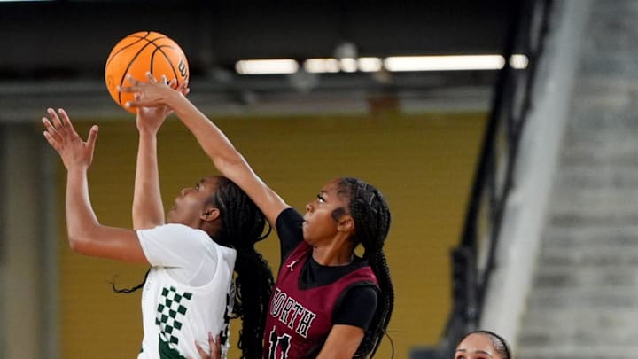 during the Class 6A girls state high school basketball game between Muskogee and Putnam City North at OG&E Coliseum Oklahoma City, Okla., Friday March 13, 2026.