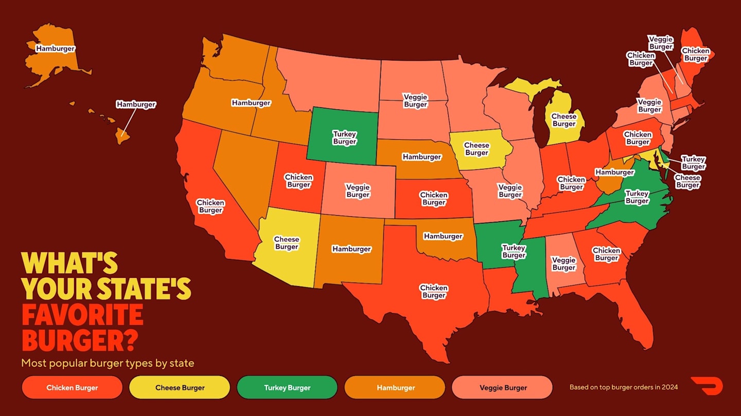Map Shows the Most Popular Burger In Each State