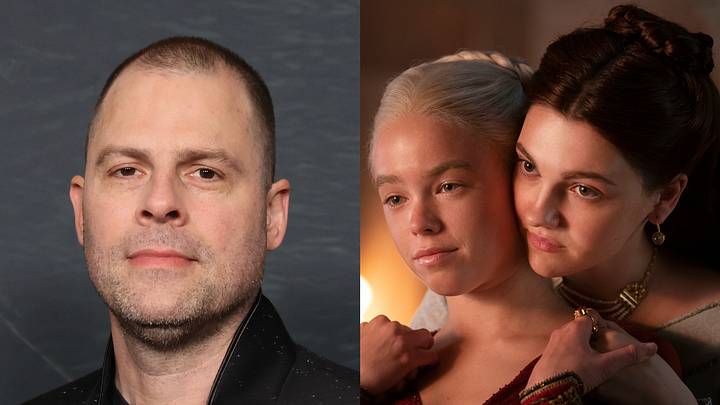 Ryan Condal, Milly Alcock as Rhaenyra Targaryen, Emily Carey as Alicent Hightower in House of the Dragon