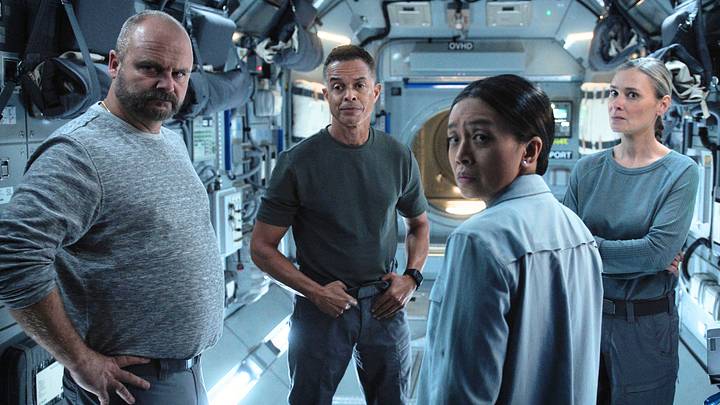 Michael Klesic, Rueben Grundy, Cynthy Wu and Kristina Klebe in For All Mankind, now streaming on Apple TV.