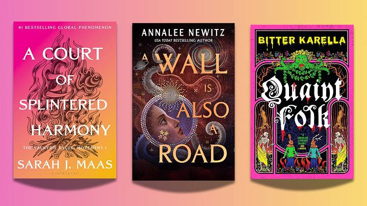 A Court of Splintered Harmony by Sarah J. Maas, A Wall is Also a Road by Annalee Newitz, Quaint Folk by Bitter Karella. A Court of Splintered Harmony by Sarah J. Maas, A Wall is Also a Road by Annalee Newitz, Quaint Folk by Bitter Karella.