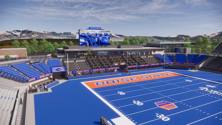 Renderings of the new north end zone at Boise State's Albertsons Stadium.