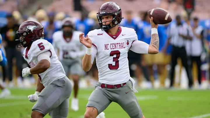 North Carolina Central quarterback Walker Harris North Carolina Central quarterback Walker Harris
