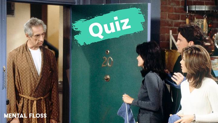 Larry Hankin, Courteney Cox, Matthew Perry, and Jennifer Aniston in ‘Friends’