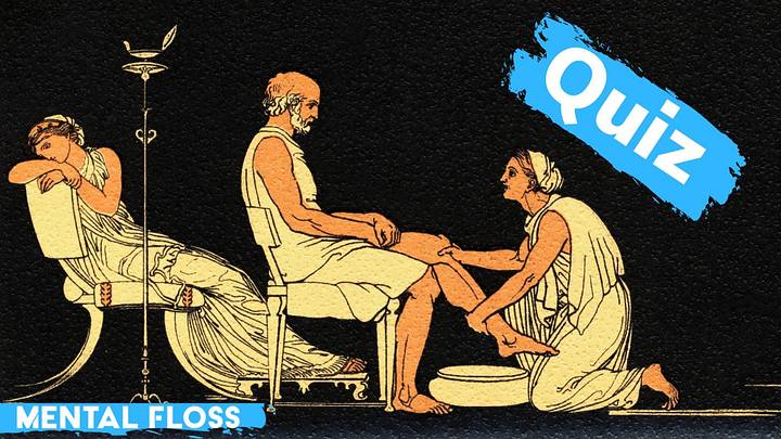 Scene from the 'Odyssey' with quiz label Scene from the 'Odyssey' with quiz label
