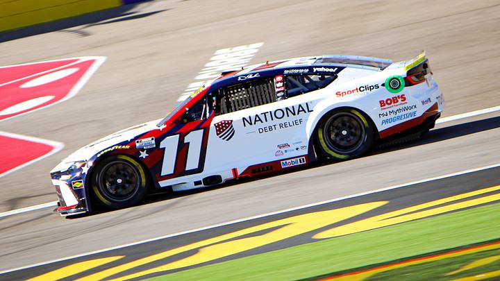 Denny Hamlin will start from the pole position in Sunday's NASCAR Cup Series South Point 400 at Las Vegas Motor Speedway. Denny Hamlin will start from the pole position in Sunday's NASCAR Cup Series South Point 400 at Las Vegas Motor Speedway.