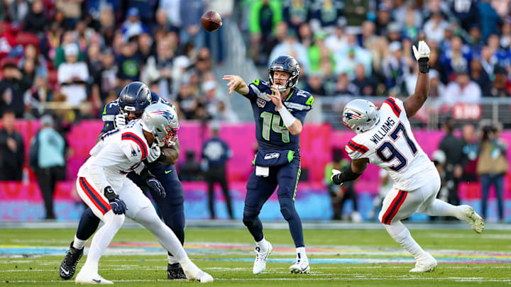 Sam Darnold led the Seahawks to a Super Bowl title in his first year in Seattle. Sam Darnold led the Seahawks to a Super Bowl title in his first year in Seattle.
