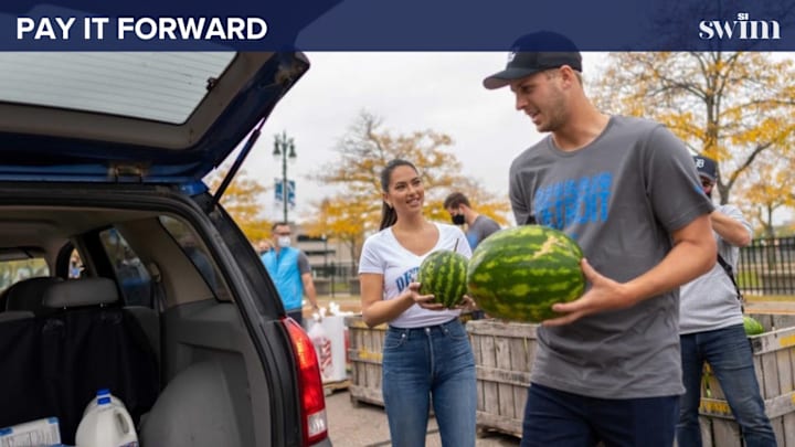 Christen Harper and Jared Goff