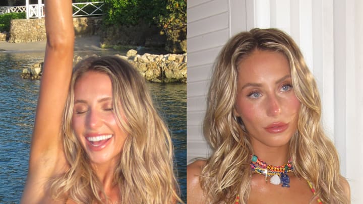 Alix Earle on the set of her 2025 SI Swimsuit shoot.