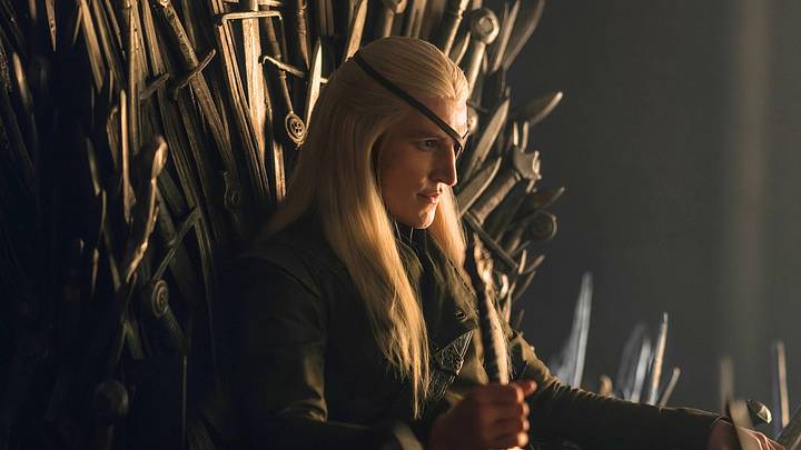 Ewan Mitchell as Aemond Targaryen in House of the Dragon season 3 Ewan Mitchell as Aemond Targaryen in House of the Dragon season 3