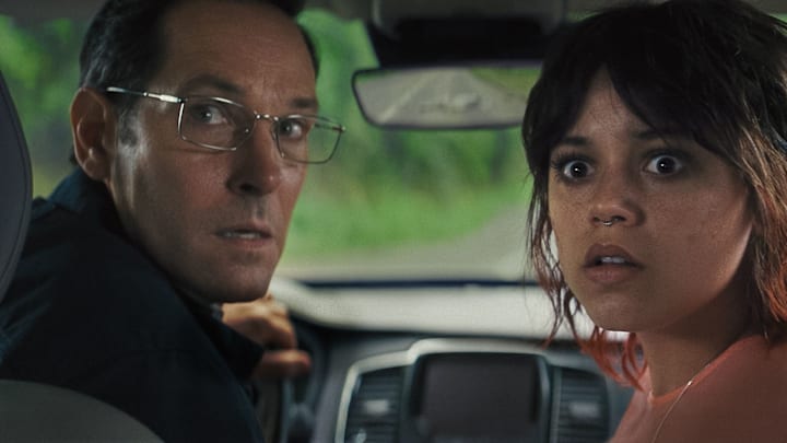Paul Rudd and Jenna Ortega in Death of a Unicorn