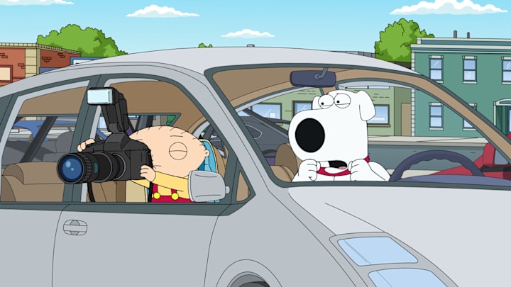 FAMILY GUY: After a mishap at work, Peter decides to take his health more seriously and diet with the help of Quagmire, Joe and Cleveland. When Lois takes a stab at writing a romantic fantasy novel, a curious Brian and Stewie investigate to find out who she might have a crush on in the all-new Family Guy Lite episode of FAMILY GUY airing Sunday, March 3 (9:00-9:30 PM ET/PT) on FOX. FAMILY GUY  and © 2019 TCFFC ALL RIGHTS RESERVED. CR: FOX