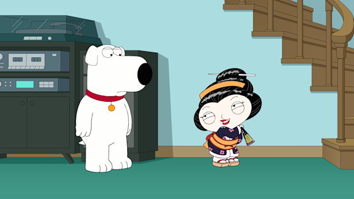 FAMILY GUY: After a mishap at work, Peter decides to take his health more seriously and diet with the help of Quagmire, Joe and Cleveland. When Lois takes a stab at writing a romantic fantasy novel, a curious Brian and Stewie investigate to find out who she might have a crush on in the all-new Family Guy Lite episode of FAMILY GUY airing Sunday, March 3 (9:00-9:30 PM ET/PT) on FOX. FAMILY GUY  and © 2019 TCFFC ALL RIGHTS RESERVED. CR: FOX