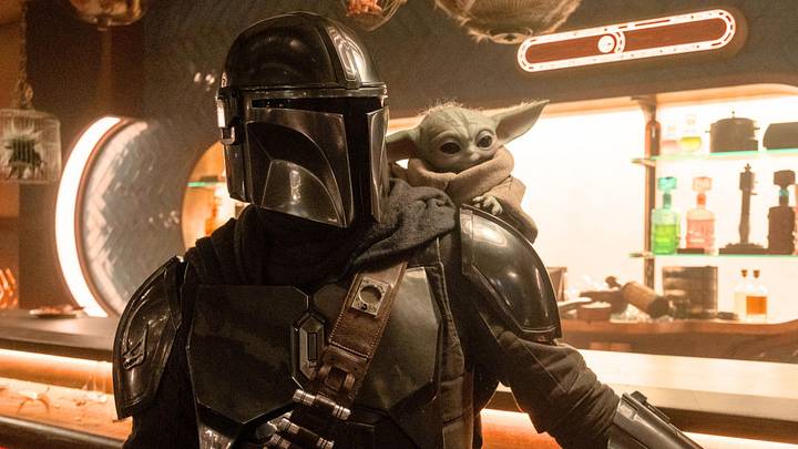 Din Djarin and Grogu in The Mandalorian and Grogu. Photo by Nicola Goode. © 2025 Lucasfilm Ltd™. All Rights Reserved.