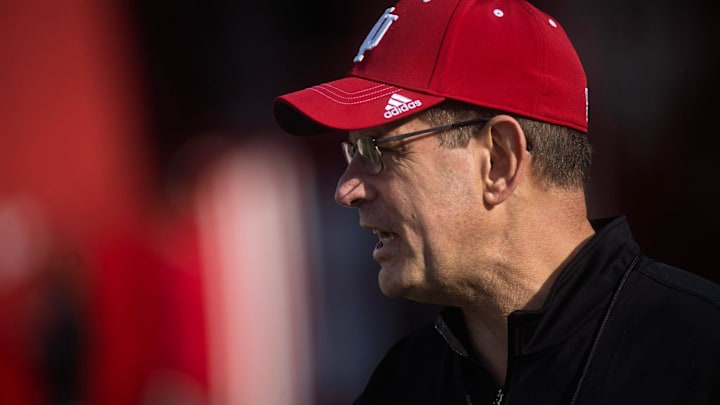 Indiana Head Coach Curt Cignetti during spring football practice at Memorial Stadium on Thursday, April 9, 2026.