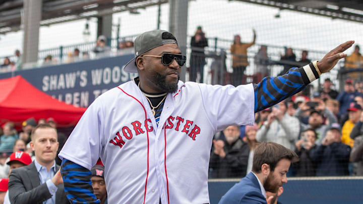 WORCESTER - Red Sox legend David Ortiz is announced at Polar Park Friday, March 31, 2023.

Spt