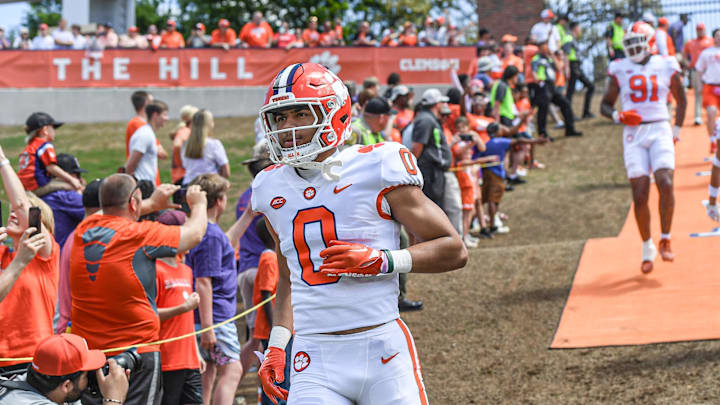 April 15, 2023; Clemson, SC , USA;  Clemson wide receiver Antonio Williams (0)