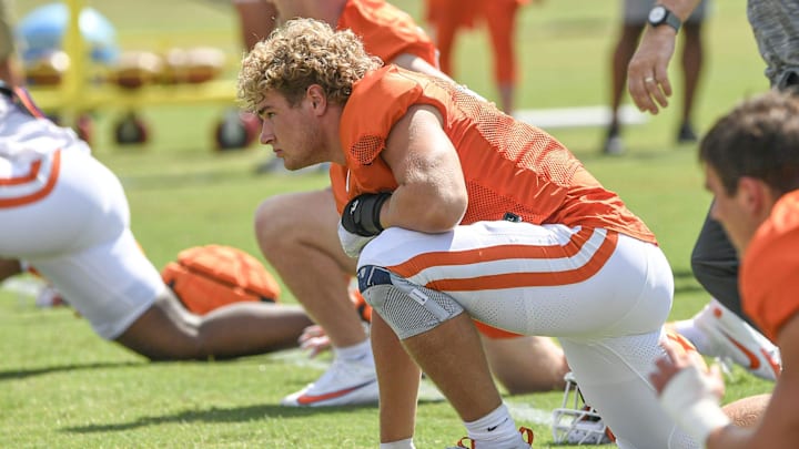 Clemson linebacker Sammy Brown (47) during Clemson football practice at Jervey Meadows in Clemson, S.C. Wednesday August 7, 2024.
