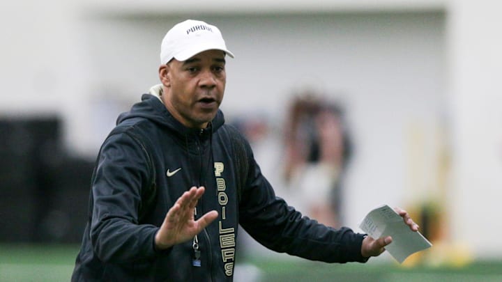 Purdue assistant coach Garrick McGee during a practice, Monday, Feb. 28, 2022 at Mollenkopf Athletic Center in West Lafayette.

Pfoot Practice Feb 28 2022