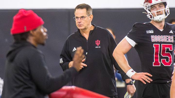 Indiana Head Coach Curt Cignetti during Indiana University spring football practice on Thursday, March 26, 2026. Indiana Head Coach Curt Cignetti during Indiana University spring football practice on Thursday, March 26, 2026.