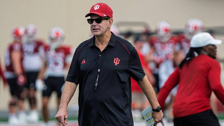 Indiana Head Coach Curt Cignetti during Indiana University's football camp practice on Tuesday, Aug. 11, 2026.