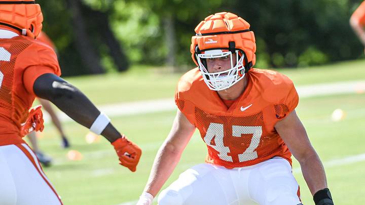 Clemson linebacker Sammy Brown (47) was left out of a top 50 list for the best players in the country.