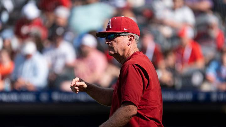 Arkansas Razorbacks head coach Dave Van Horn as Georgia Bulldogs take on Arkansas Razorbacks during the SEC baseball tournament championship game at Hoover Metropolitan Stadium in Hoover, Ala. on Sunday, May 24, 2026. Arkansas Razorbacks head coach Dave Van Horn as Georgia Bulldogs take on Arkansas Razorbacks during the SEC baseball tournament championship game at Hoover Metropolitan Stadium in Hoover, Ala. on Sunday, May 24, 2026.