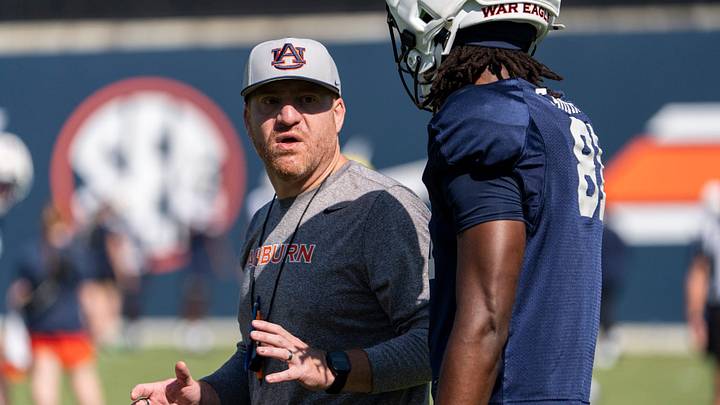 Auburn Tigers head coach Alex Golesh used an impromptu scrimmage to help get the team better fit for the regular season. Auburn Tigers head coach Alex Golesh used an impromptu scrimmage to help get the team better fit for the regular season.