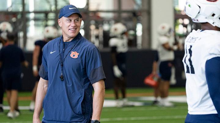 Auburn Tigers defensive coordinator DJ Durkin during Auburn football practice at Woltosz Football Performance Center. Auburn Tigers defensive coordinator DJ Durkin during Auburn football practice at Woltosz Football Performance Center.