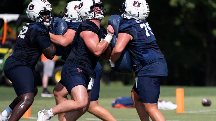 Auburn's offensive line will be a critical position group to watch over the course of the 2026 season. Auburn's offensive line will be a critical position group to watch over the course of the 2026 season.